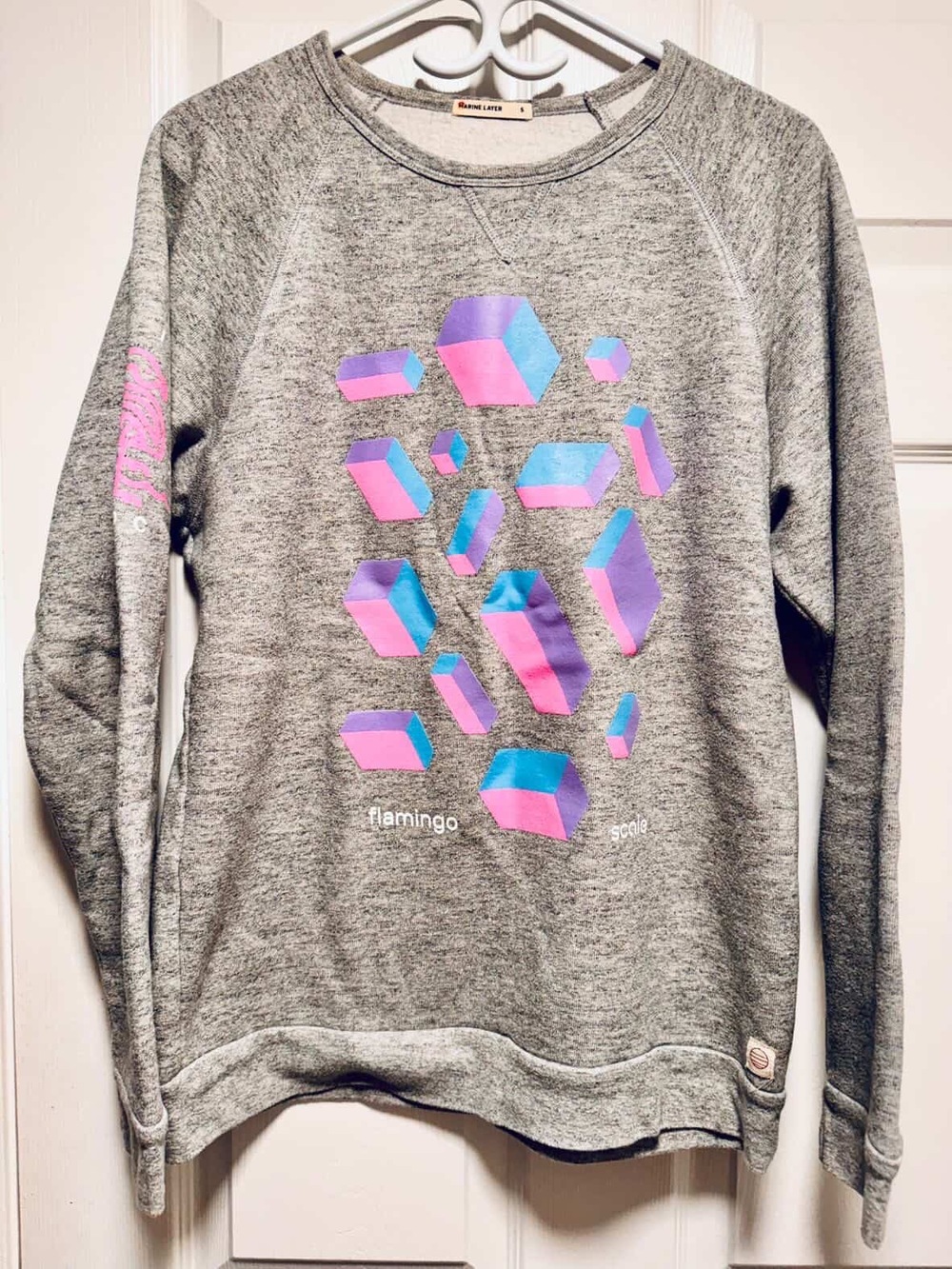 Marine Layer Flamingo Scale Graphic Sweatshirt / Grey